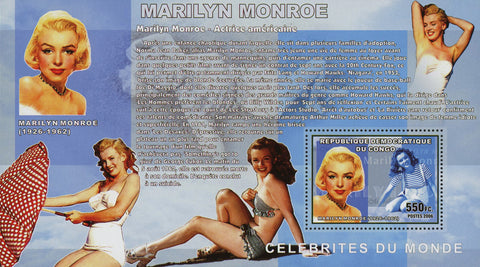 Famous Women Marilyn Monroe Actress Souvenir Sheet Mint NH