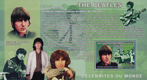 The Beatles George Harrison Music Famous Rock Souvenir Sheet Mint NH