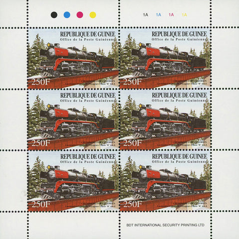 Train Locomotive Classic Transportation Souvenir Sheet of 6 Stamps Mint NH