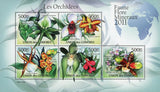 Flower Orchid Ida Fimbriata Eriopsis Sceptrum Sov. Sheet of 5 Stamps MNH