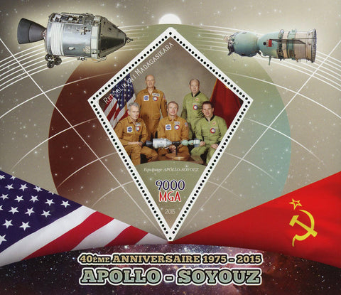 Madagaskar Apollo Soyouz Spaceship Ship Space Astronaut Souvenir Sheet MNH