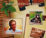 Famous Zoologists Jane  Goodall Animals Sov. Sheet of 2 Stamps Mint NH