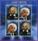 Albert Einstein Science Historical Figure Souvenir Sheet of 4 Stamps MNH