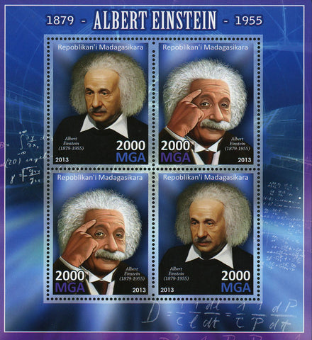 Albert Einstein Science Historical Figure Souvenir Sheet of 4 Stamps MNH