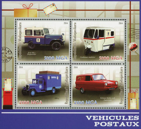 Postal Vehicles Transportation Mail Souvenir Sheet of 4 Stamps MNH