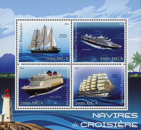 Cruise Ship Ocean Marine Transportation Souvenir Sheet of 4 Stamps MNH