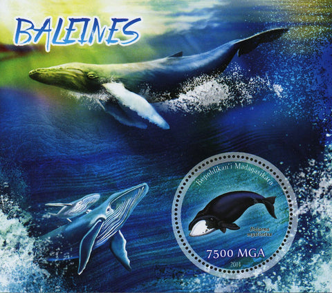 Whale Marine Fauna Beach Ocean Souvenir Sheet Mint NH