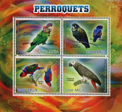 Parrot Stamp Bird Lorius Lory Souvenir Sheet of 4 Stamps MNH