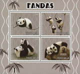 Panda Ailuropoda Melanoleuca Souvenir Sheet of 4 Stamps Mint NH