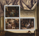 Jan Steen Barroque Painter Art Sov. Sheet of 3 Stamps MNH