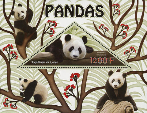 Congo Giant Panda Ailuropoda Melanoleuca Souvenir Sheet Mint NH
