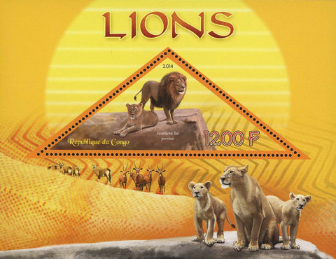 Congo Lion Panthera Leo Persica Wild Animal Souvenir Sheet Mint NH