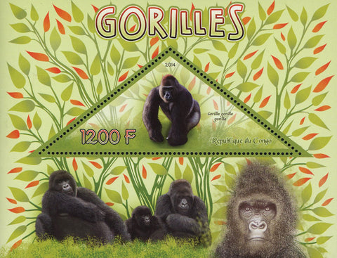 Congo Gorilla Gorilla Gorilla Wild Animal Souvenir Sheet Mint NH