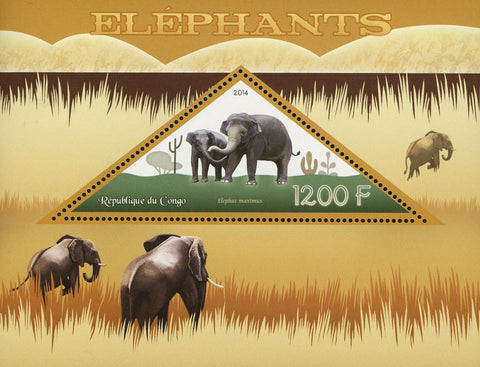 Congo Elephant Elephas Maximus Wild Animal Souvenir Sheet Mint NH