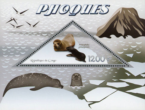 Congo Seal Arctocephalus Galapagoensis Marine Fauna Souvenir Sheet Mint NH