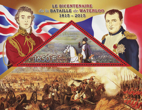 Congo Battle of Waterloo Napoleon Bonaparte Souvenir Sheet Mint NH