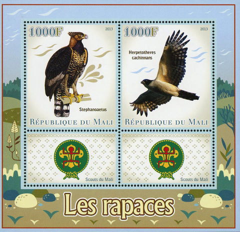 Bird of Prey Eagle Falcon Souvenir Sheet of 2 Stamps Mint NH