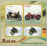 Mali Classic Motos Motorcycle Souvenir Sheet of 2 Stamps Mint NH