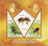 Bee Apis Mellifera Insect Flower Sov. Sheet of 3 Stamps Mint NH
