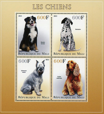 Dog Pet Husky Siberian Domestic Animal Sov. Sheet of 4 Stamps Mint NH