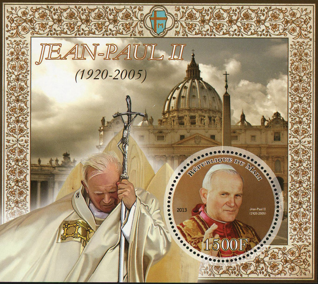 John Paul II Pope Historical Figure Sov. Sheet Mint NH