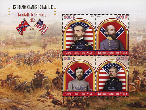Great Battles Gettysburg Souvenir Sheet of 4 Stamps Mint NH