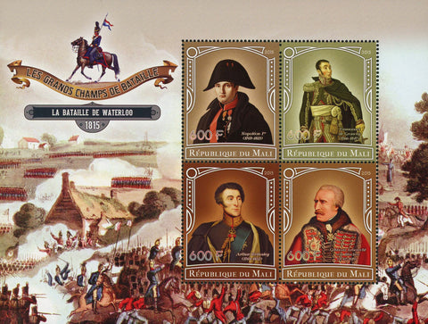 Great Champions of Battles Waterloo Souvenir Sheet of 4 Stamps Mint NH