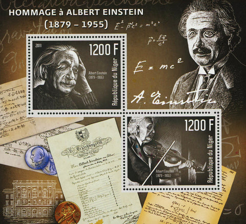 Nigeria Albert Einstein Historical Figure Souvenir Sheet of 2 Stamps Mint NH