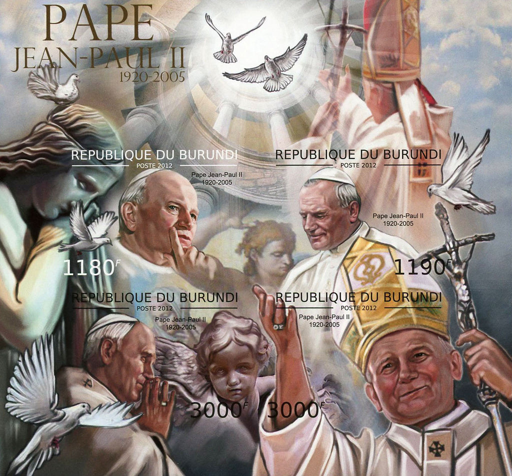 Pope John Paul II 1920-2005 Souvenir Sheet of 4 MNH