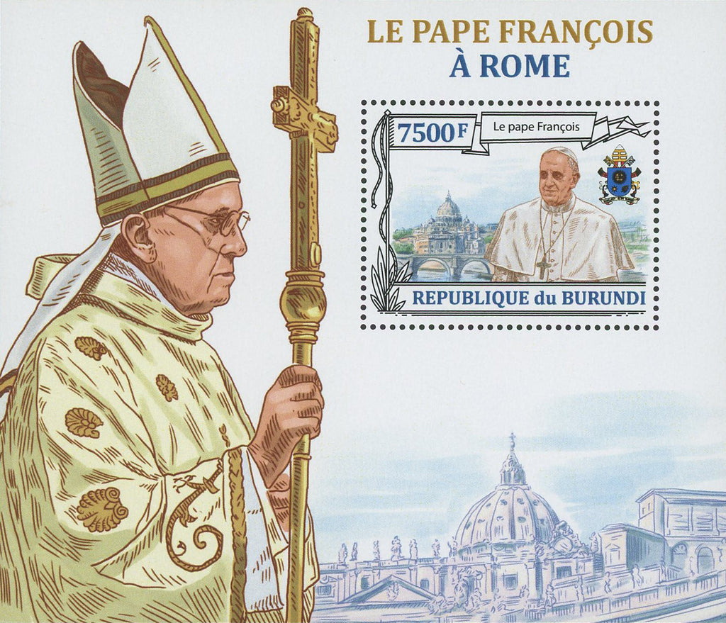 Pope Francis Rome Catholic Souvenir Sheet Mint NH