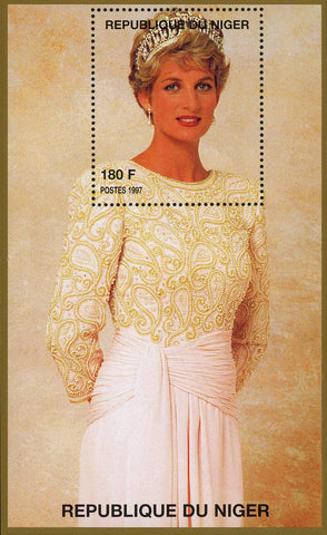 Princess Diana Royal Family Gown Dress Crown Souvenir Sheet MNH