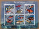Tropical Fish Ocean Bubble Marine Fauna Souvenir Sheet of 5 Stamps MNH