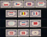 USA Stamps 1943 Overrun Countries of World War II Scott 909-921 Mint MNH
