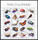 Insects & Spiders USA 3c Stamp Sheet Set of 20 Different Stamps MNH