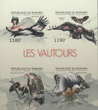 Vultures Birds Imperforated Souvenir Sheet of 4 Stamps MNH