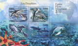 Fauna Dolphins Souvenir Sheet of 5 Stamps Mint NH