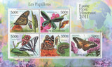 Fauna Butterflies Caterpillar Plants Souvenir Sheet of 5 Stamps MNH