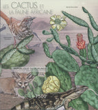 African Fauna Cactus Birds Reptiles Imperforated Souvenir Sheet Mint NH
