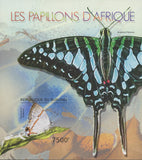 African Butterflies Imperf. Souvenir Sheet Mint NH