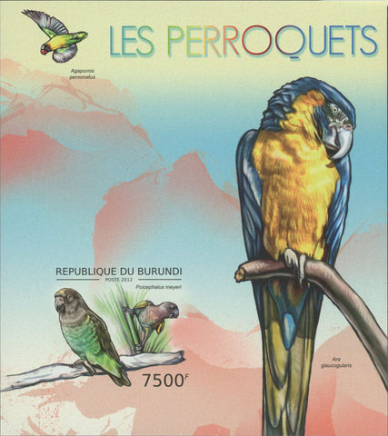 Parrots Birds Imperforated Souvenir Sheet Mint NH